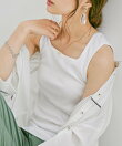 square neck cotton rib tank top